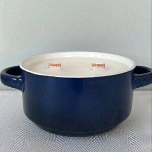 Blue Ceramic Candle with Wooden Wicks